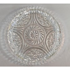 Anchor Hocking EAPC Stars Pres cut Clear Glass Serving Tray 12in Early American