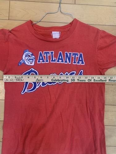 Vintage 70s/80s Screen Stars MLB Atlanta Braves Shirt Single Stitch Red XS/S - Picture 8 of 10