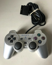 Official Silver Sony PS2 Playstation 2 DualShock 2 Controller & NEW BUTTON FLEX