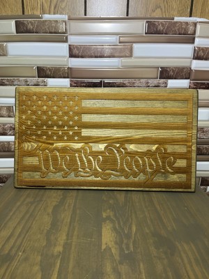 We The People Plaque Home Decor Man Cave Sign Wood Patriot USA Homemade