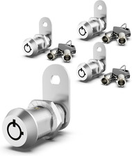 3 Pack Cabinet Locks with Key, 1-1/8" Cam Lock Keyed Alike, RV Locks for Storage