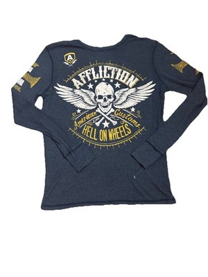 New Affliction Men s Long Sleeve Shirt American Fighter Size Small