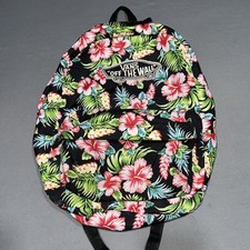 VANS Off the Wall Backpack Hawaiian Hibiscus Black Floral back to school