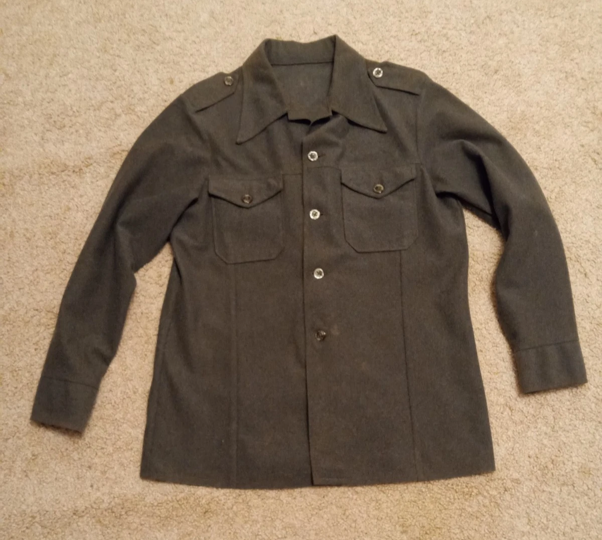 Vintage Farah Field Military/Utility Style Jacket- Adult Unisex Grey Made in USA