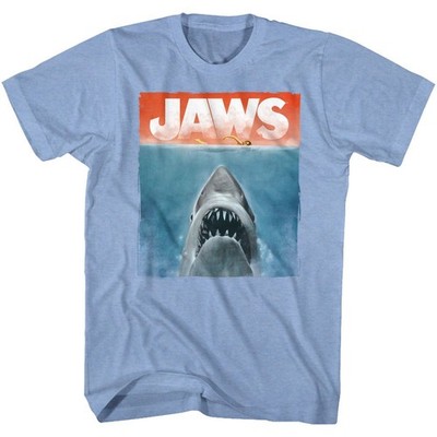 Jaws T-Shirt Kurzarm Heather Blau Herren Regular Rundhalsausschnitt