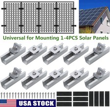 Solar Panel Mounting Fixing Kit Rail Brackets End/Mid Clamp Universal 30/35mm