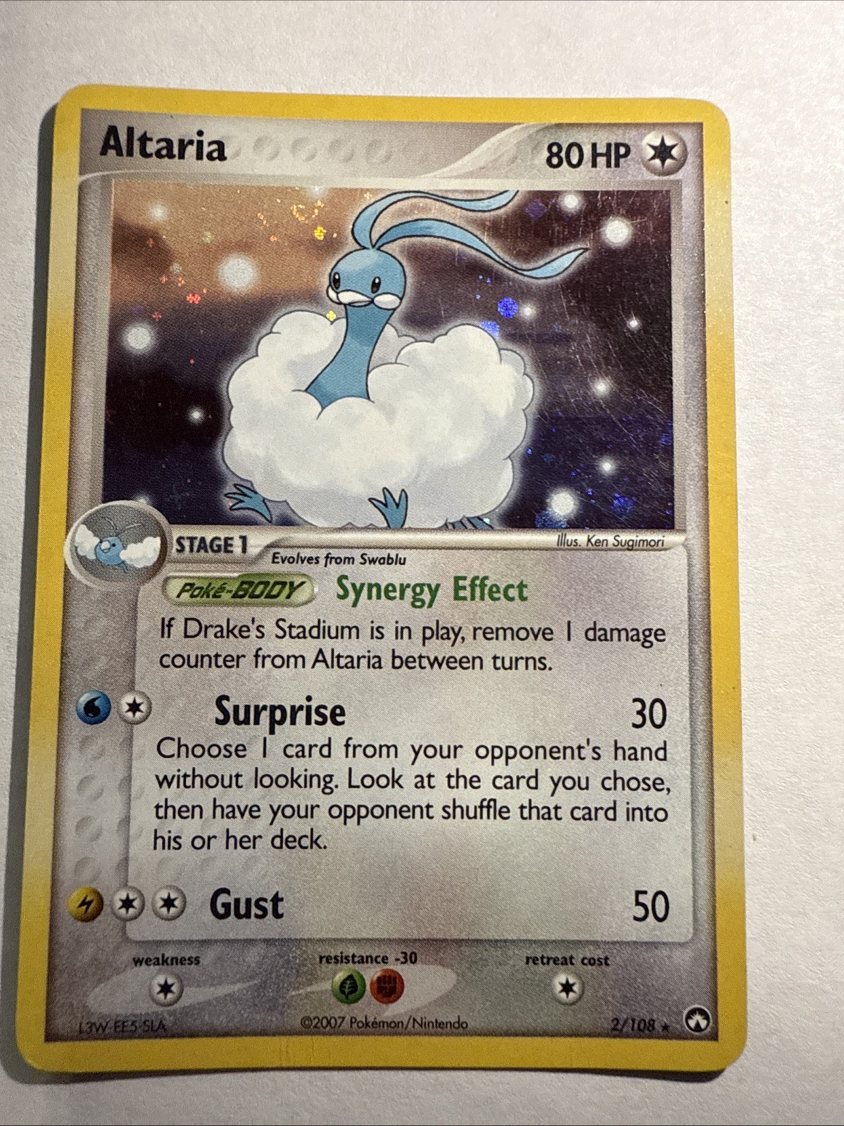 Pokemon Altaria Holo Card 2/108 Power Keepers Series