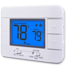 Non Programmable Thermostat for Home 1 Heat/ 1 Cool Single-Stage System, with Ro