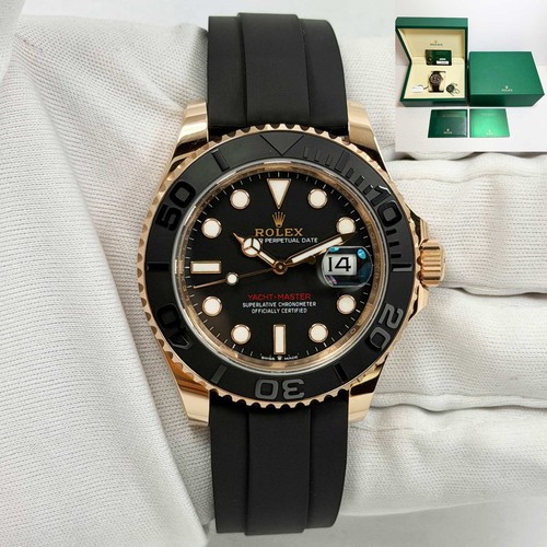 Lnib 2025 Rolex Yacht-Master 126655 40MM Black Dial 18K Rose Gold Box Papers