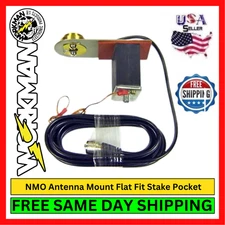 Workman SH4NMO NMO Antenna Mount VHF/UHF Flat Fit Stake Pocket w/ Coax Cable Kit