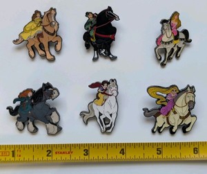Disney Princess & Horses; Loungefly Enamel Pin Complete Set Of 6, Princesses