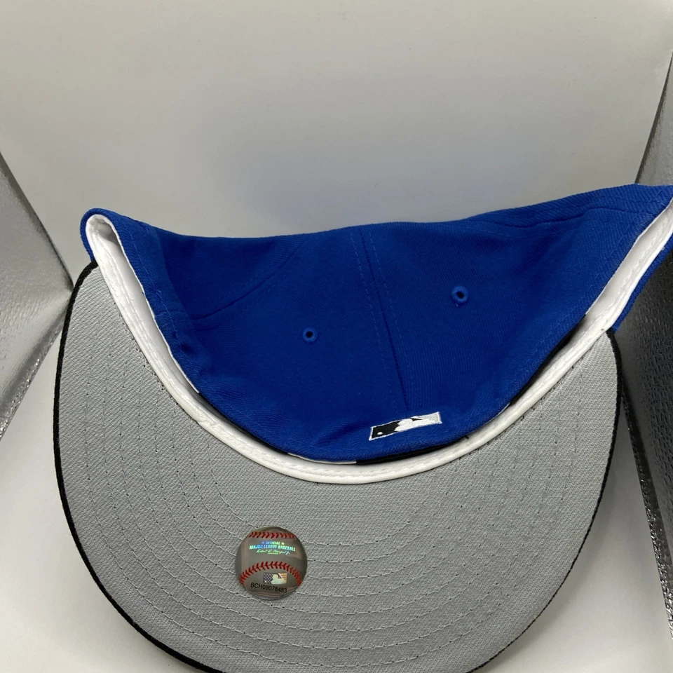 7 3/8 New Era Milwaukee Brewers County Stadium Patch 59FIFTY Fitted Hat Cap Blue - Image 2 of 4