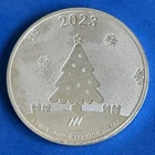 2023 Asahi~Christmas Tree/ Happy New Year Snowflake~1 oz .999 Fine Silver Rnd