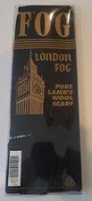 VTG London Fog Scarf Lamb’s Wool Lightweight Black New Sealed