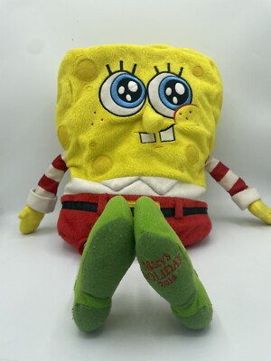 SpongeBob SquarePants Plush Christmas  Santa Elf Plush Macys 2014 Yellow 17''