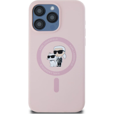 Karl Lagerfeld iPhone 14 Pro Hülle Case Cover MagSafe Karl Choupette pink