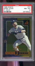 1998 Pinnacle Zenith Z-Gold #17 Derek Jeter Insert PSA 8 Graded Baseball Card