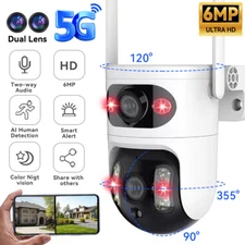 Dual Lens Wireless Security Camera System Outdoor Home 5G Wifi Night Vision Cam