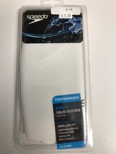 Speedo Solid Silicone Swim Cap JUNIOR White NEW Lightweight Won't Snag