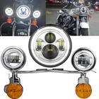 7" LED Headlight & 4.5" LED Fog Passing Light Bar For Harley Road King Classic