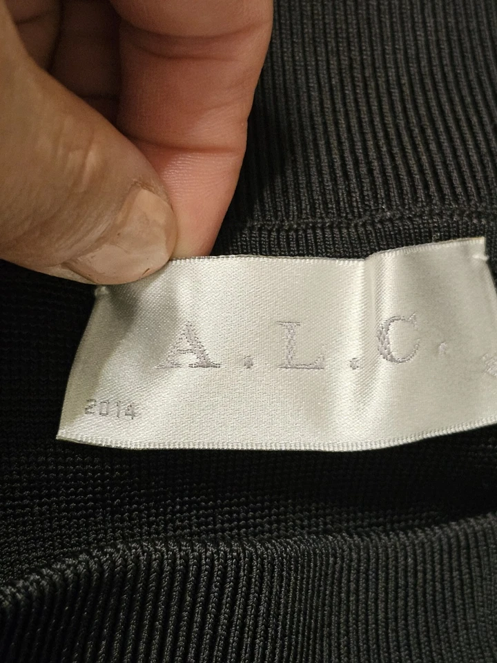 A.L.C. Falda, XSmall Negro Blanco Rayas Campbell Imitación Envoltura  Foto 3 de 4