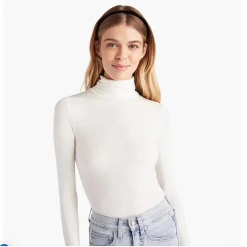 Hill House White Long Sleeve Mock Neck Luna Bodysuit Size 2XL NWT
