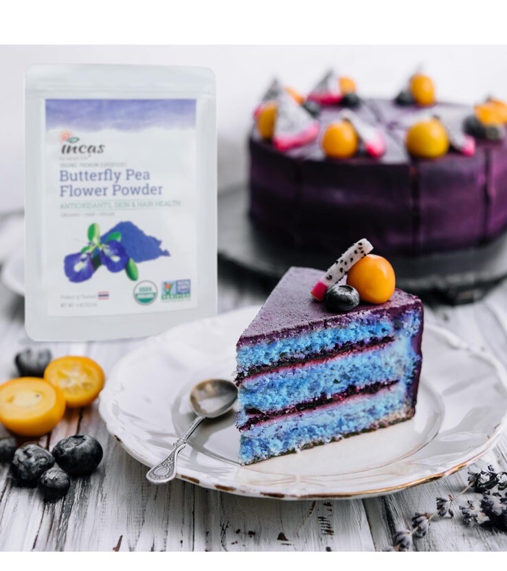 Organic Blue Butterfly Pea Flower Powder Herbs Purple Natural Food