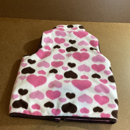 Avon Canada Corduroy and Fleece Reversible Vest Size 6-6x Pink Hearts - Picture 5 of 11