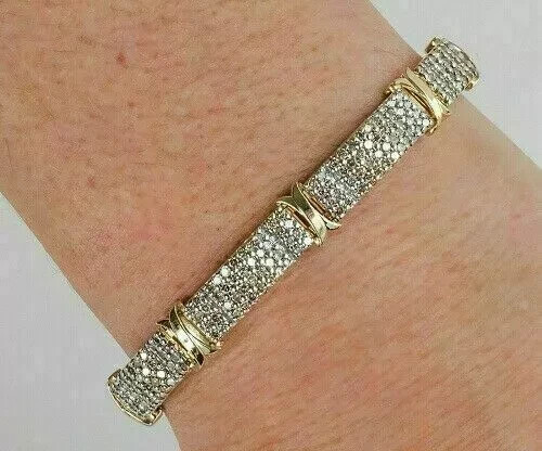 14k Yellow Gold Plated 4Ct Lab Created Diamond Bracelet for Women-image