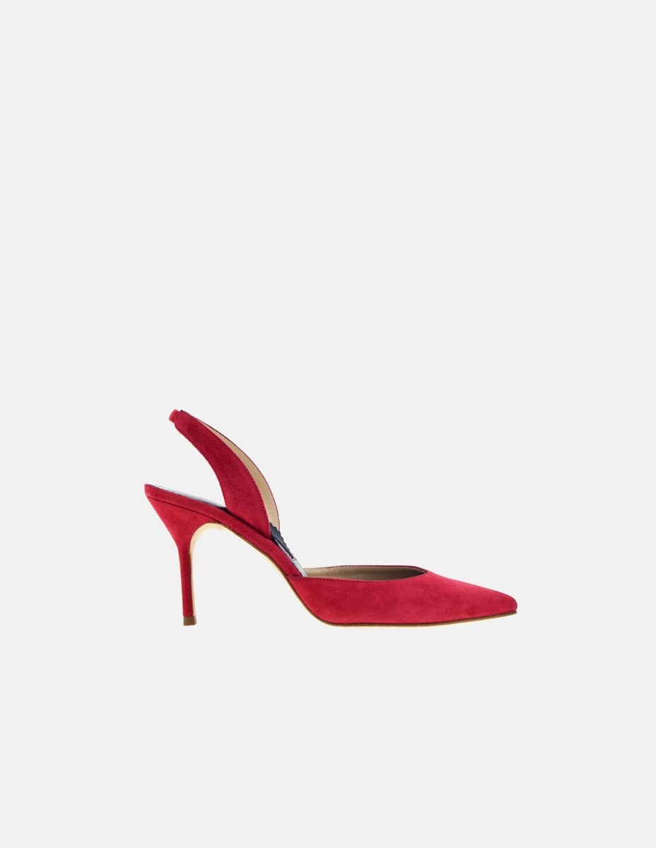 Zapatos Tacón CH 37 Carolina Herrera Destalonado Rojo Cereza Talla