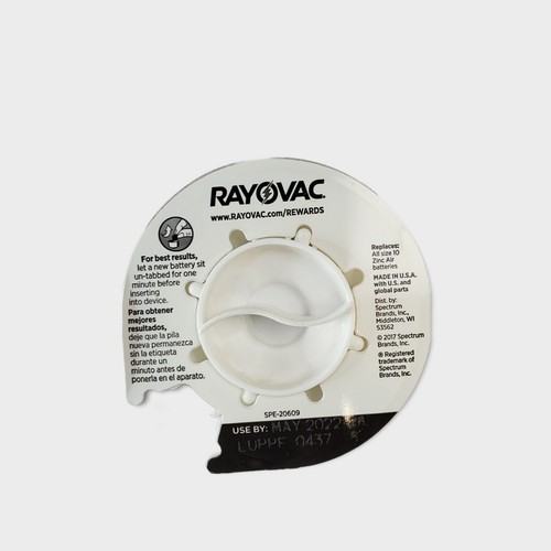 Hearing Aid Batteries Rayovac Size 10, 28 Pack Best By May 22 - Picture 2 of 3