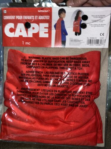 Superhero Cape Red Cape Costume Halloween Dress Up Party Cloak Mens Womens Kids - Picture 2 of 2