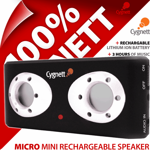 Cygnett Micro Mini Akumulator Odtwarzacz MP3 Przenośny głośnik do iPhone 4 4S 5S 6 - Zdjęcie 4 z 6
