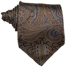 John Henry Paisley 100 SILK Men's Designer Gray Tie 60" x 3.5"