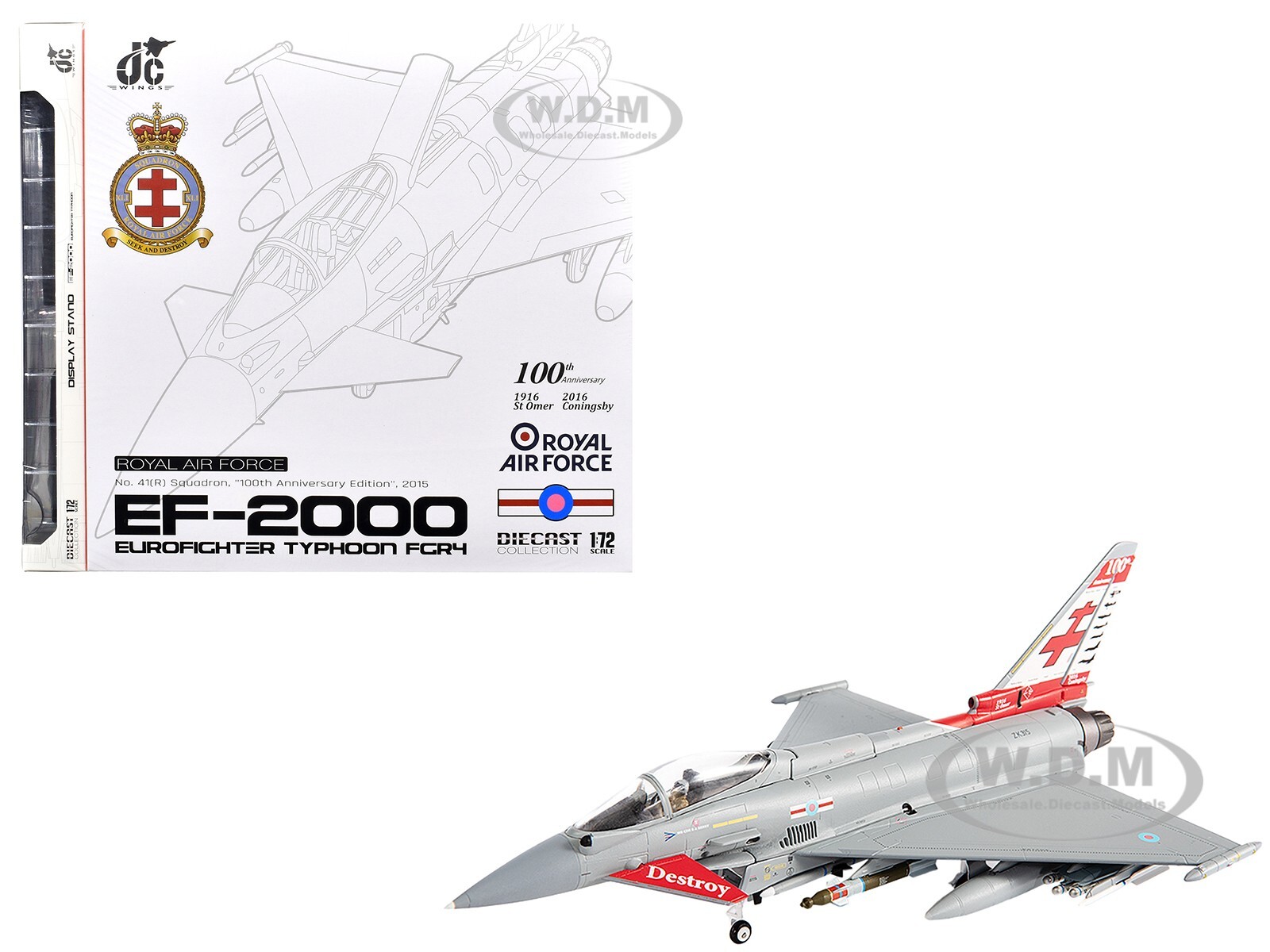 ИСТРЕБИТЕЛЬ EUROFIGHTER TYPHOON FGR4 EF-2000 100 ЛЕТ RAF 1/72 JC WINGS JCW-72-2000-010