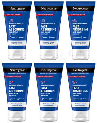 6 NEUTROGENA Fast Absorbing Moisturizing Non-Greasy Hand Cream 75ml