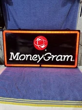 VINTAGE MONEYGRAM LIGHT UP SIGN TWO SIDED