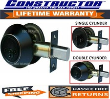 Constructor Deadbolt Entry Door Lock Oil Rubbed Bronze Single or Double Cylinder