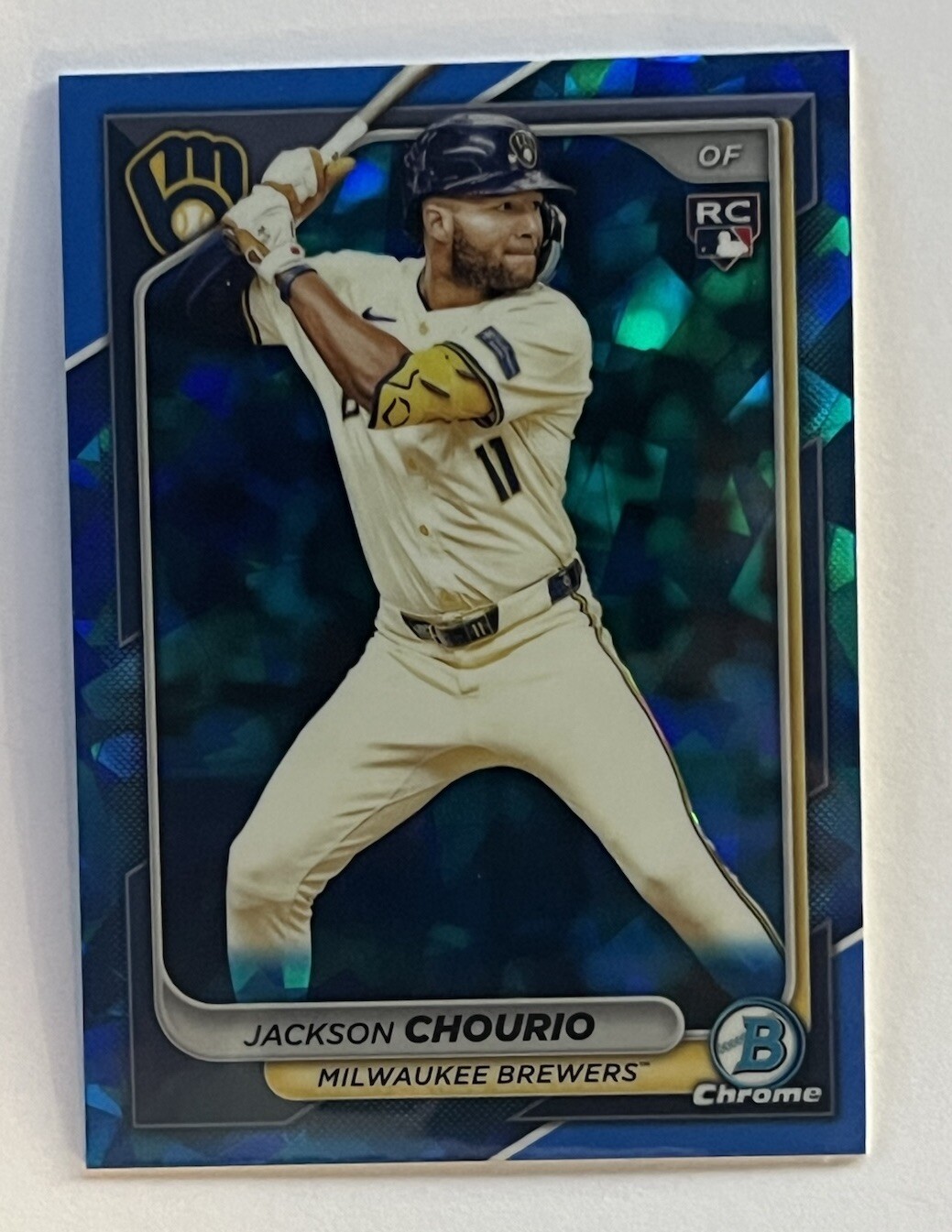 2024 Bowman Chrome SAPPHIRE Jackson Chourio RC Rookie Milwaukee Brewers SP #69