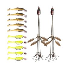 Alabama Rig Kit 2 Sets with Jig Heads and Trailers, Umbrella Rig for Stripers...