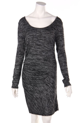 rag & bone JEAN dress Ruffles L black anthracite NEW