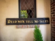 Large Dead Men Tell No Tales, Solid Wood and Paint Rustic Creation