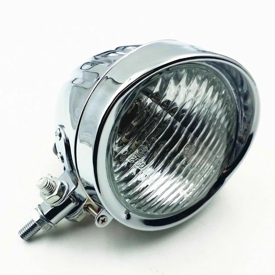 Motorcycle High /Low Beam Headlight Head Lamp Retro Head light Custom Universal - Image 4 of 4