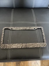 license plate frame Black With Spider Web Design ( Metal).
