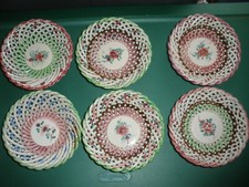 Lot of 6 Vintage Open Weave Porcelain Made in Spain Bowls 5"x1.5"