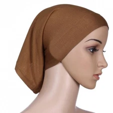 Women Head Wrap Scarf Color Islamic Hijab Muslim Inner Solid Cap Cover Plain