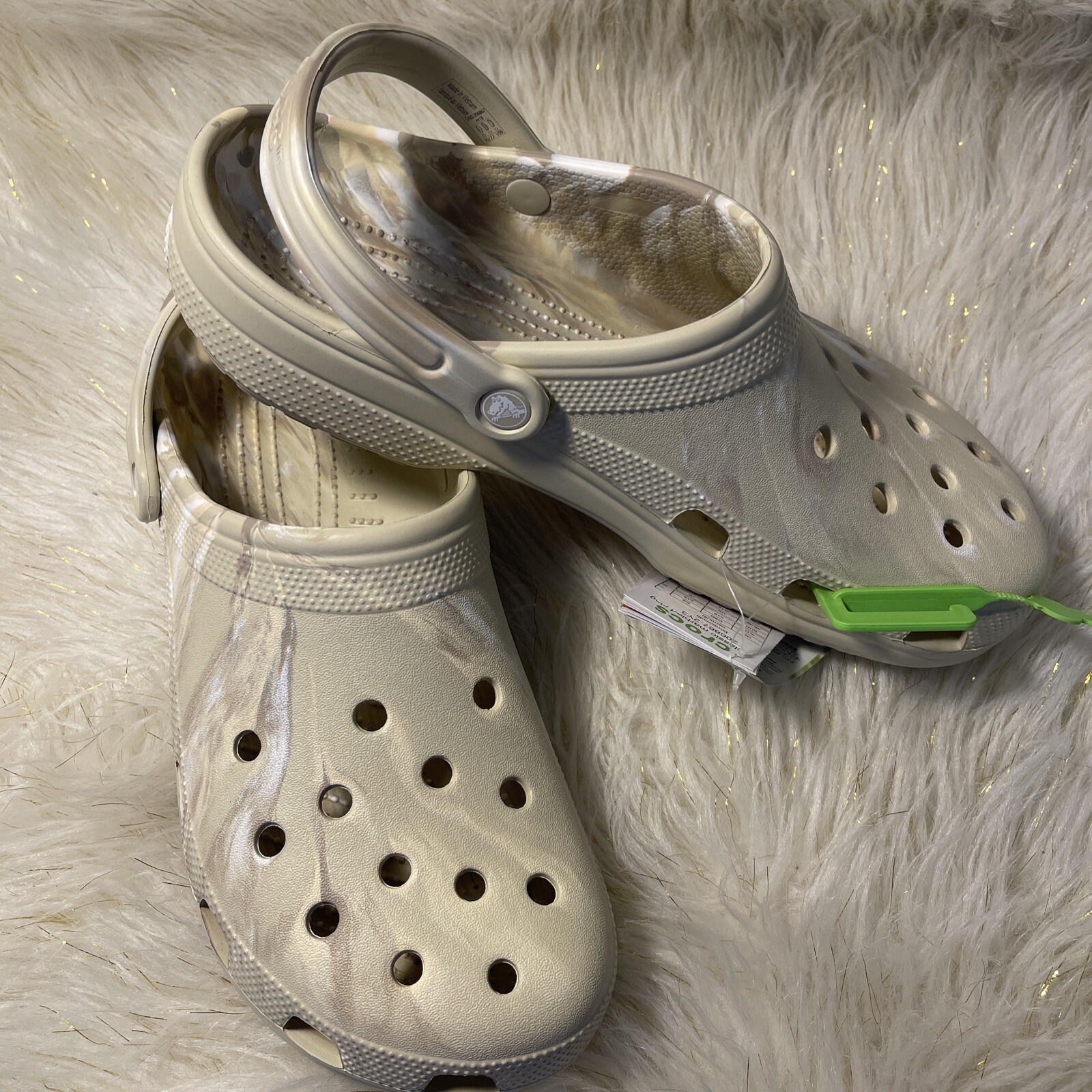 Crocs Classic Marbled Clog Men Unisex Casual Slip On Sandals Shoes ...
