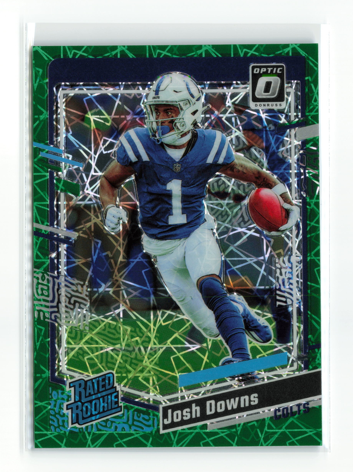 JOSH DOWNS #248 2023 PANINI OPTIC COLTS GREEN VELOCITY