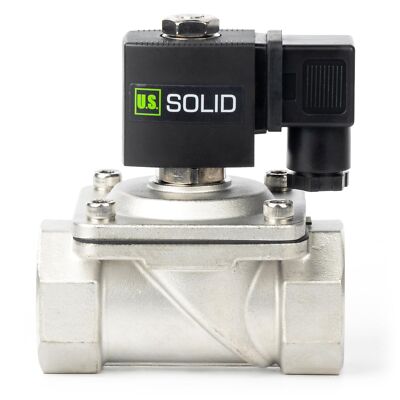U.S. Solid 1 1/4 inch Stainless Steel Solenoid Valve 110V AC Junction Box Type
