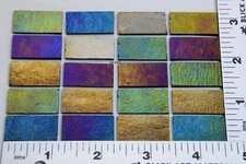 0100.51- 20 THIN BLACK IRIDIZED 1/2" x 1"  BULLSEYE 2mm GLASS 90 COE COMPATIBLE